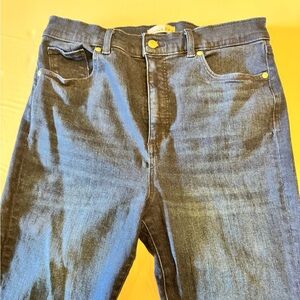 Loft Slim Bootcut jeans in blue denim. Finished hem and nice stretch